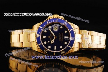 Rolex TriROL1143 Submariner Blue Dial Yellow Gold Watch