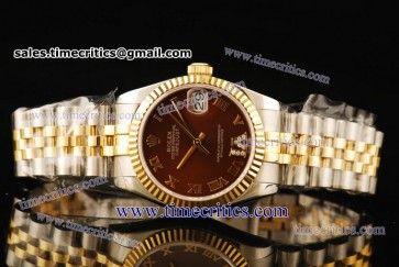 Rolex TriROL290 Datejust Brown Dial Two Tone Watch