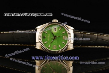 Rolex TriROL182 Datejust Green Dial Steel Watch