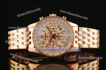 Breitling TriBrl160 Montbrillant 06 White Dial Rose Gold Watch