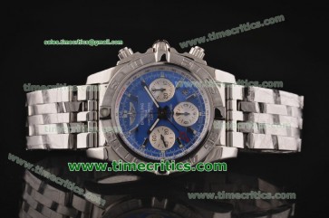Breitling TriBRL430 Chronomat GMT Blue Dial Steel Watch 