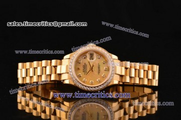 Rolex TriROL457 Datejust Gold Mop Dial Yellow Gold Watch