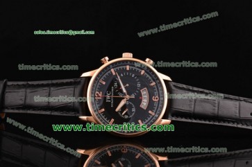 IWC TriIWCP2209 Portuguese Black Dial Rose Gold Watch