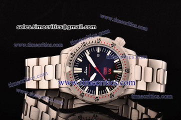 Sinn Tri0807021 UX 403.030 GMT Black White Stick Markers Steel Watch