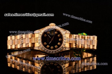 Rolex TriROL1490 Datejust Black Dial Yellow Gold Watch
