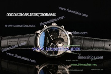 Patek Philippe TriPP1017 Grand Complications Chrono Black/Gray Dial Black Leather Steel Watch