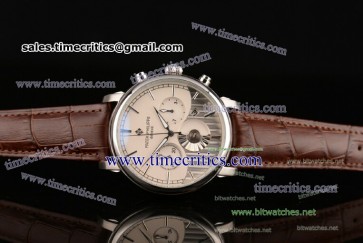 Patek Philippe TriPP1018 Grand Complications Chrono White/Gray Dial Brown Leather Steel Watch