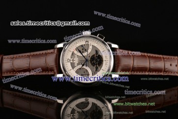 Patek Philippe TriPP1022 Grand Complications Gray Dial Brown Leather Steel Watch