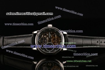 Patek Philippe TriPP1023 Grand Complications Skeleton Dial Black Leather Steel Watch