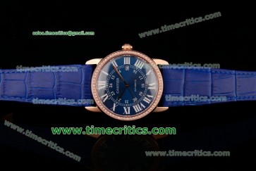Cartier TriCAR88028 Ronde Solo Blue Dial Rose Gold Watch