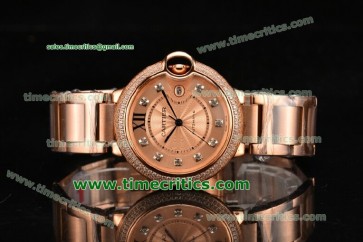 Cartier TriCAR89033 Ballon Bleu De Large Champagne Dial Rose Gold Watch