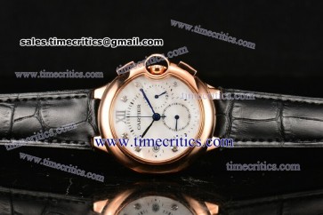 Cartier TriCAR89029 Ballon Bleu De Medium Chrono Black Leather Rose Gold Watch