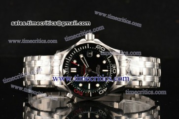 Omega TriOGA89031 Seamaster Diver 300 M Co-Axial Black Dial Full Steel Watch (BP)