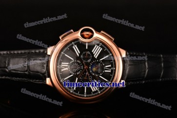 Cartier TriCAR89051 Ballon Bleu De Large Black Dial Rose Gold Watch