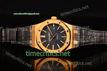 Audemars Piguet TriAP89236 Royal Oak 39mm Blue Dial Black Leather Yellow Gold Watch (BP)