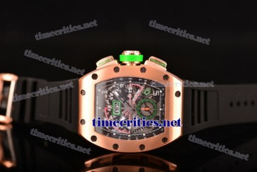 Richard Mille TriRM99060 RM11-01 Mancini Chronograph Skeleton Dial Black Rubber Rose Gold Watch 1:1 Original