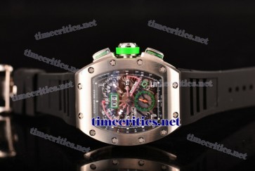 Richard Mille TriRM99061 RM11-01 Mancini Chronograph Skeleton Dial Black Rubber Steel Watch 1:1 Original