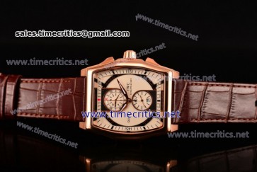 IWC TriIWC89080 Da-Vinci Chronograph White Dial Brown Leather Rose Gold Watch