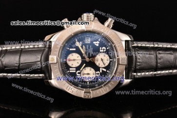 Breitling TriBRL89103 Avenger Seawolf Chronogrpah Black Dial Black Leather Steel Watch