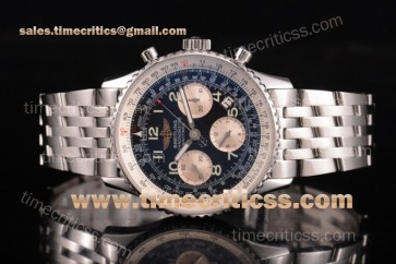 Breitling TriBRL8913 Navitimer 01 Chronograph Black Dial Full Steel Watch (BP)