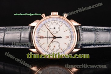 Vacheron Constantin Historiques Cornes de Vache 1955 Chronograph 5000H/000P-B060 White Dial Black Leather Rose Gold Watch