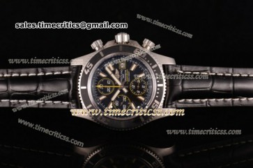 Breitling TriBRL8919 Superocean a1334102/ba82-1lt Skeleton Dial Black Leather Steel Watch