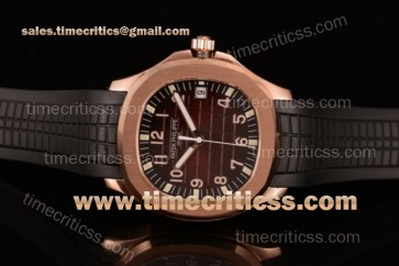 Pateck Philippe TriPP89081 Aquanaut 5167R-002 Brown Dial Black Rubber Rose Gold Watches (BP)