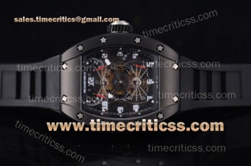 Richard Mille TriRM99122 RM 022 Carbone Tourbillon Aerodyne Double Time Zone Skeleton Dial PVD Watch