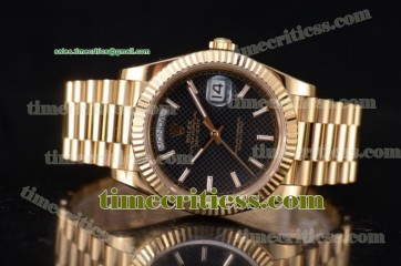 Rolex TriROX89500 Day Date II Black Dial Yellow Gold Watch (BP)