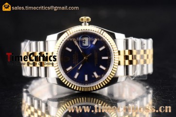 Rolex TriROX89614 Datejust Blue Dial Yellow Gold Watch (BP)