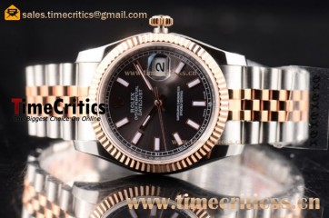 Rolex TriROX89621 Datejust Grey Dial Yellow Gold Watch (BP)