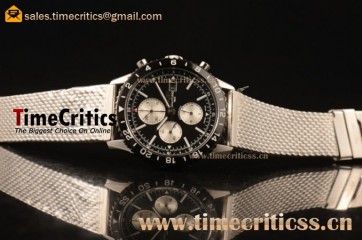 Breitling TriBRL8901 Chronoliner Chronograph Black Dial Steel Watch