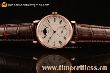 IWC TriIWC89184 Portofino Vintage Moonphase White Dial Rose Gold Watch (AAAF)