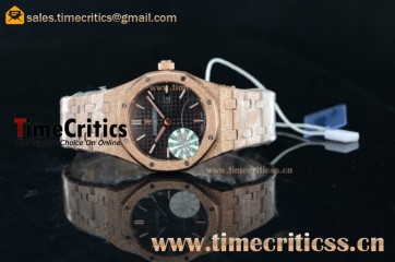 Audemars Piguet 67650OR.OO.1261OR.01B Royal Oak Black Dial Rose Gold Watch (EF)