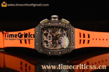 Richard Mille RM11-03 TriRM145541 Clone Richard Mille Movement Carbon Fiber Case Orange Rubber Strap (KV)