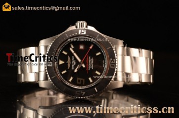 Breitling SuperOcean 44mm 2824 Auto Steel Case with Black Dial and Steel Bracelet Red Hands - 1:1 Origianl (GF)