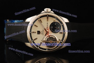 Tag Heuer TcrTHGC273 Grand Carrera Calibre Pendulum Sliver Dial Black Rubber Strap Steel Watch