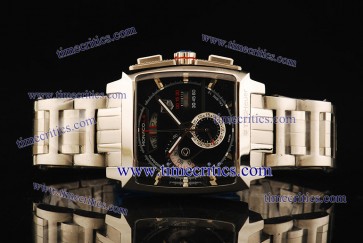 Tag Heuer TcrTHM342 Monaco LS Chronograph Black Dial Steel Watch 7750 Coating
