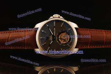 Tag Heuer TcrTCC314 Grand Carrera Pendulum Grey Dial Brown leather Strap Steel Watch