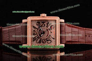 Franck Muller TriFRM2003 Conquistador Full Diamond Dial Rose Gold Watch