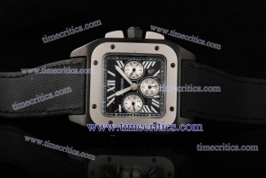 Cartier TriCAR370 Santos 100 Chrono Black Nylon PVD Watch