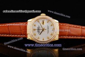 Rolex TriROL156 Datejust White Dial Yellow Gold Watch
