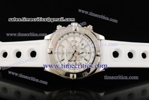 Breitling TriBRL456 Chronomat B01 44MM White Dial Steel Watch 