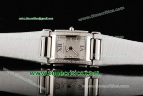 Patek Philippe TriPP109 Twenty-4 Silver Dial White Leather Steel Watch