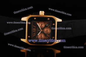 Cartier TriCAR372 Santos 100 Chrono Black Nylon Rose Gold Watch