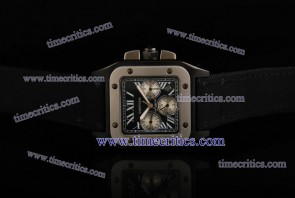 Cartier TriCAR371 Santos 100 Chrono Black Nylon PVD Watch