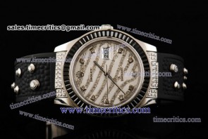 Rolex TriROL1509 Datejust Royal Black White Diamond Dial Steel Watch