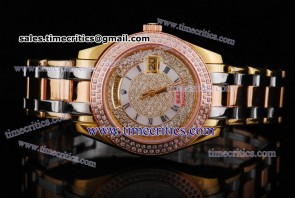 Rolex TriROL561 Day Date Masterpiece Diamond Dial Tridor Watch