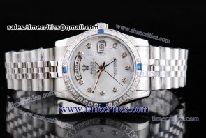 Rolex TriROL551 Day Date White MOP Dial Steel Watch