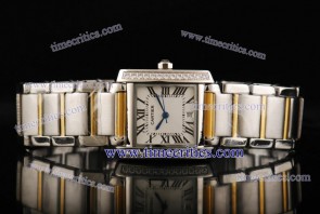 Cartier TriCAR438 Tank Francaise Steel Yellow Gold Diamond Watch